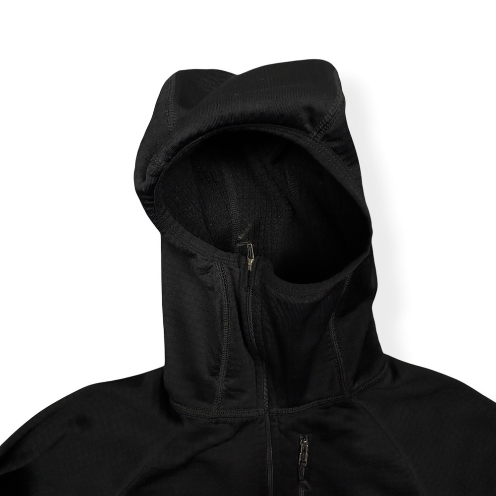 Patagonia R1 Hoody Jacket Womens L Black Grid Fleece Pullover Balaclava Polartec - Picture 8 of 13